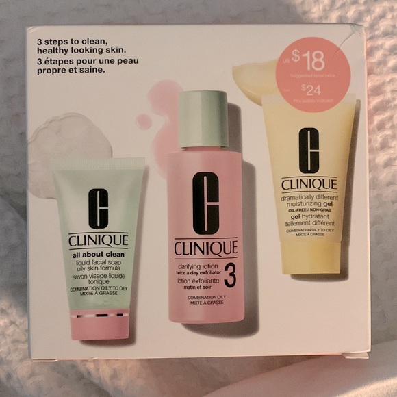 Clinique “3 Steps to Clean, Healthy Looking Skin” Combo Box - Picture 1 of 3